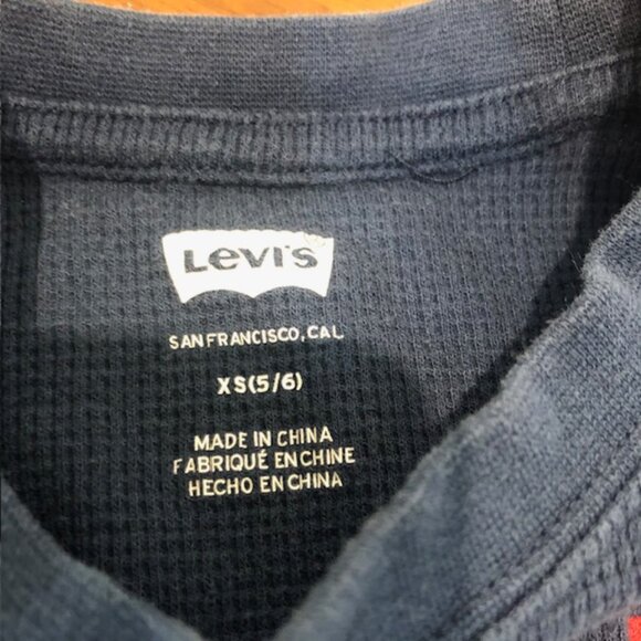 Levi's Unisex Kids Youth Waffle Knit Long Sleeve Shirt Size XS (5/6) Pre-Owned - Picture 6 of 10